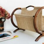 Porte revues bambou tissu