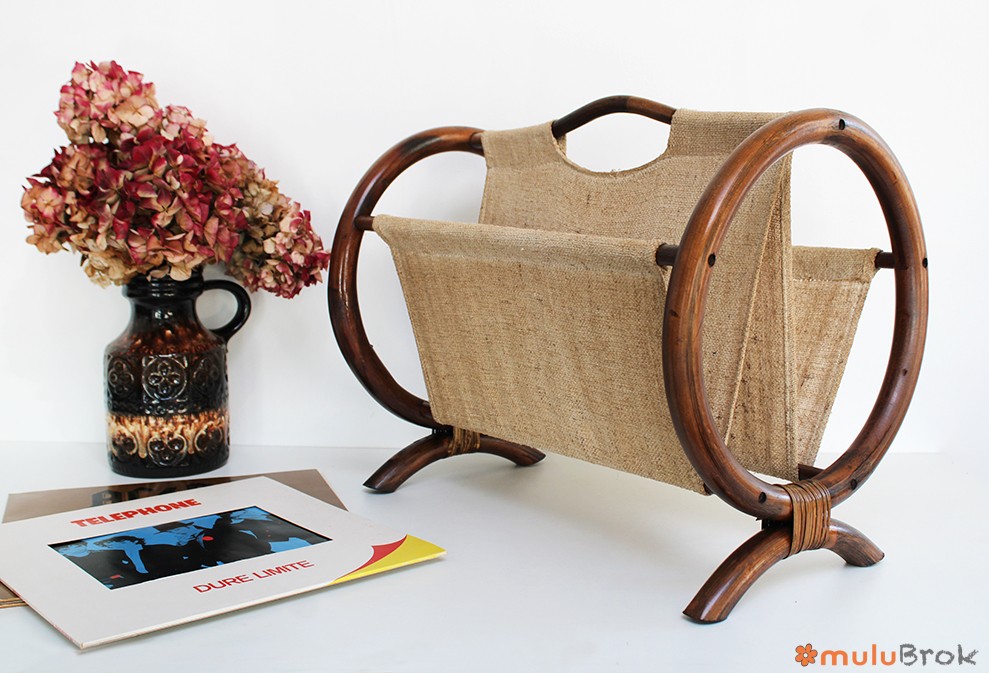 Porte revues bambou tissu