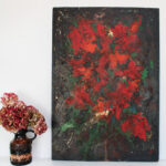 Photo 1 - Tableau signé Pierre Piget Le bouquet rougeoyant