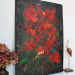 Photo 2 - Tableau signé Pierre Piget Le bouquet rougeoyant