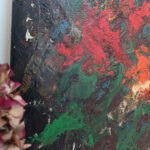 Photo 4 - Tableau signé Pierre Piget Le bouquet rougeoyant