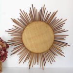 Photo 2 - Miroir soleil rotin