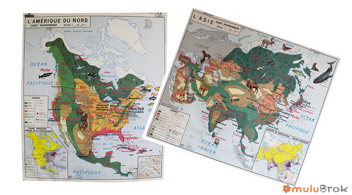 Carte Amérique du Nord / Asie