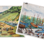 Affiche Le port de pêche / Travail dans la forêt