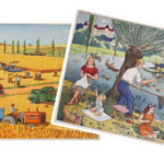 Affiche La rivière en été et Les moissons