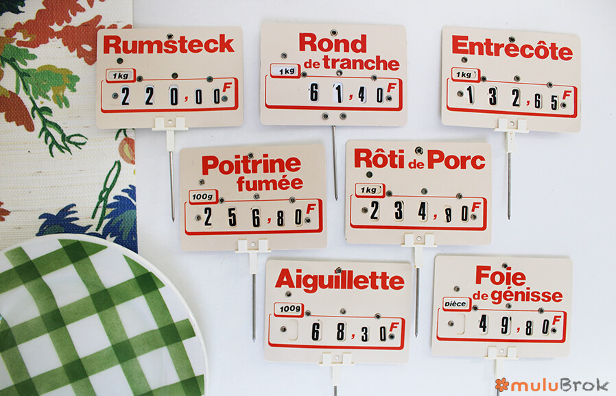 Etiquette boucherie en francs