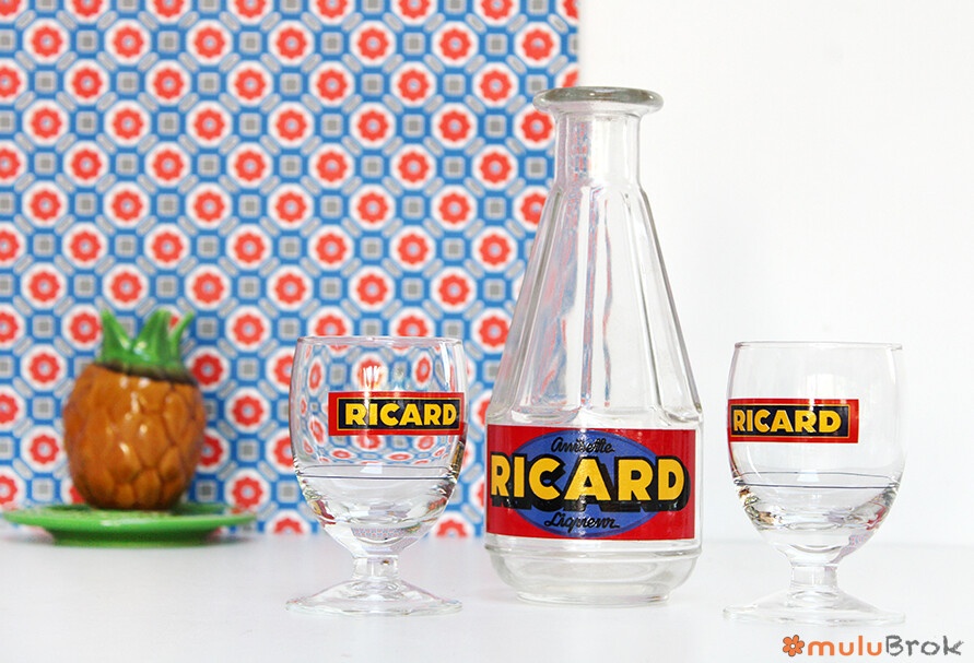 Carafe et verre Ricard Anisette