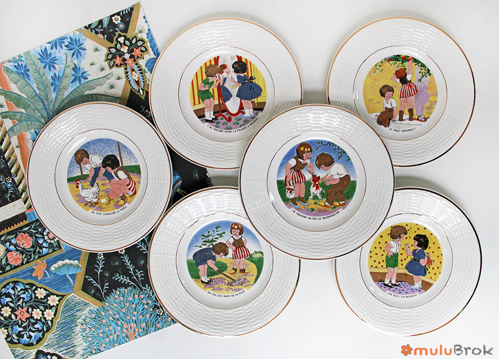 Assiettes Sarreguemines Scènes d&rsquo;enfants