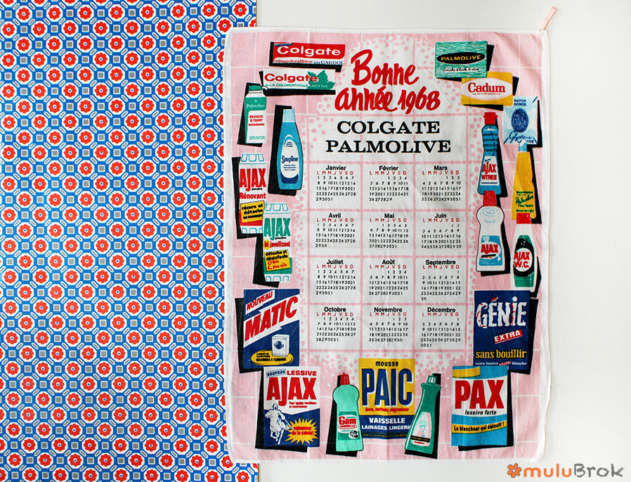 Torchon calendrier 1968 Colgate Palmolive